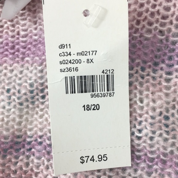 Lane Bryant Blue Purple Striped Drape Cardigan Sweater Womens 18/20 Cozy - Picture 9 of 12